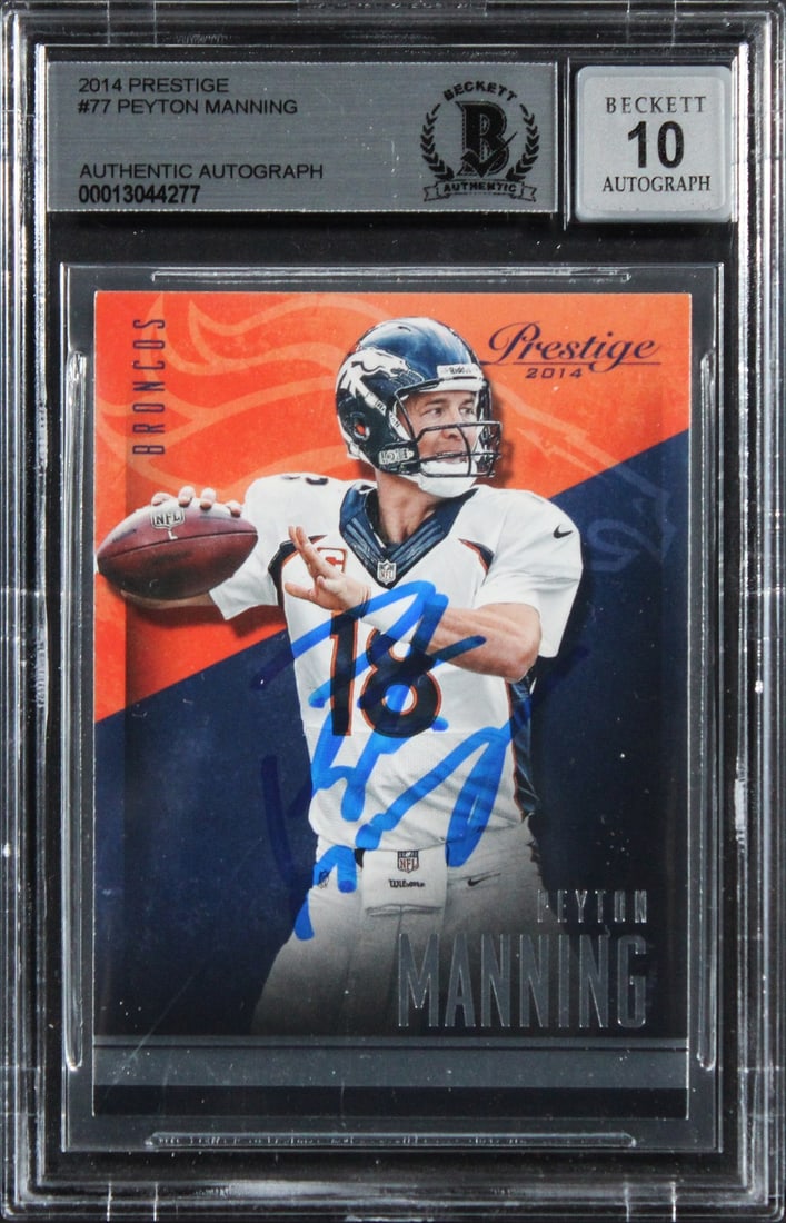 Peyton Manning 2014 Prestige #77 autographed BAS slabbed card (1 of 2)