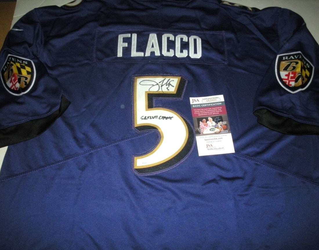 Joe Flacco Signed Nike Baltimore Ravens Jersey With JSA COA Super Bowl Champion (1 of 2)