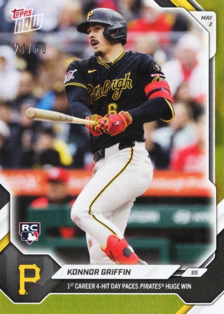 Topps Now 2026 #154 Konnor Griffin Gold Foil Rookie Card /50 (1 of 2)