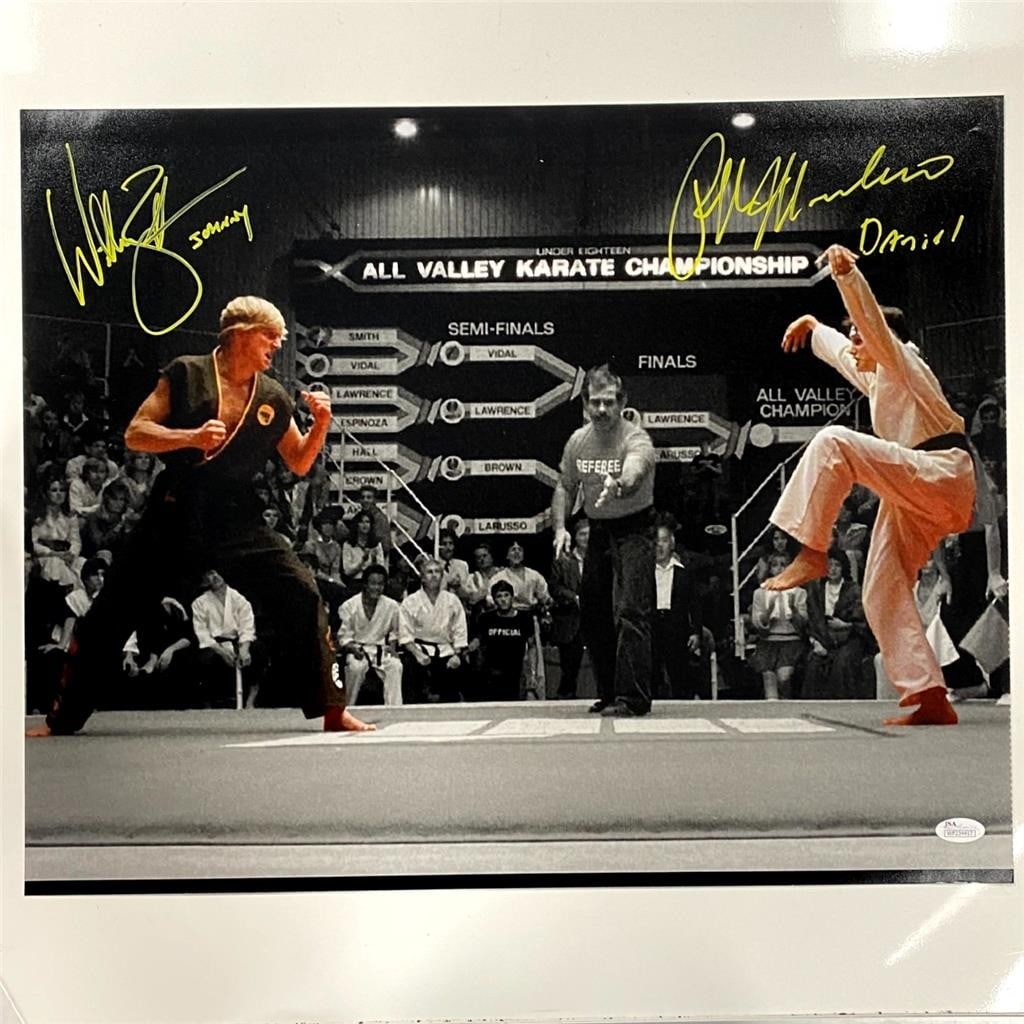 16x20 Karate Kid photo signed by Ralph Macchio and William Zabka JSA (1 of 6)