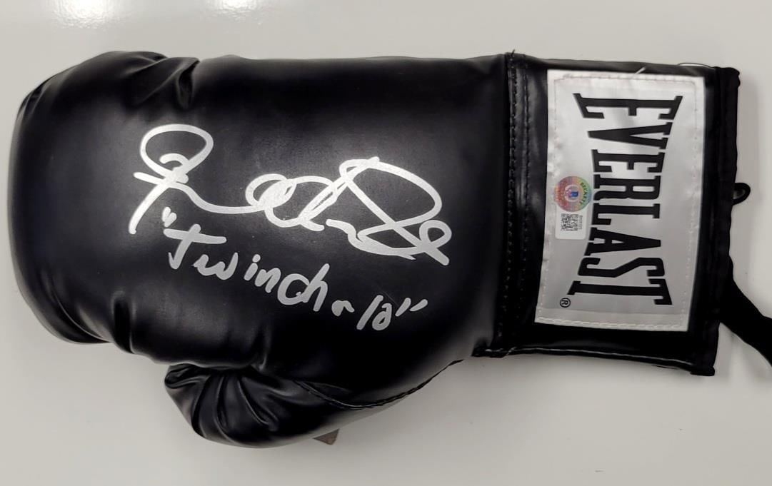 Jermell Charlo Signed Boxing Glove with Twin Charlo Inscription BAS Certified: Jermell Charlo Signed Boxing Glove with Twin Charlo Inscription BAS Certified This is an original boxing glove signed by professional boxer Jermell Charlo, known as the "Twin Charlo." The glove comes 