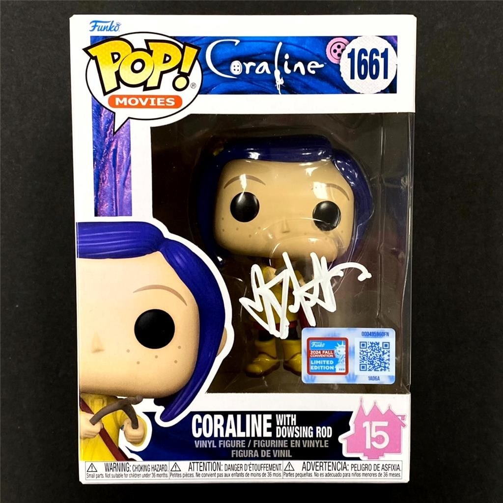 Beckett authenticated Dakota Fanning Coraline Funko Pop 1661 signed 2024 NYCC (1 of 8)