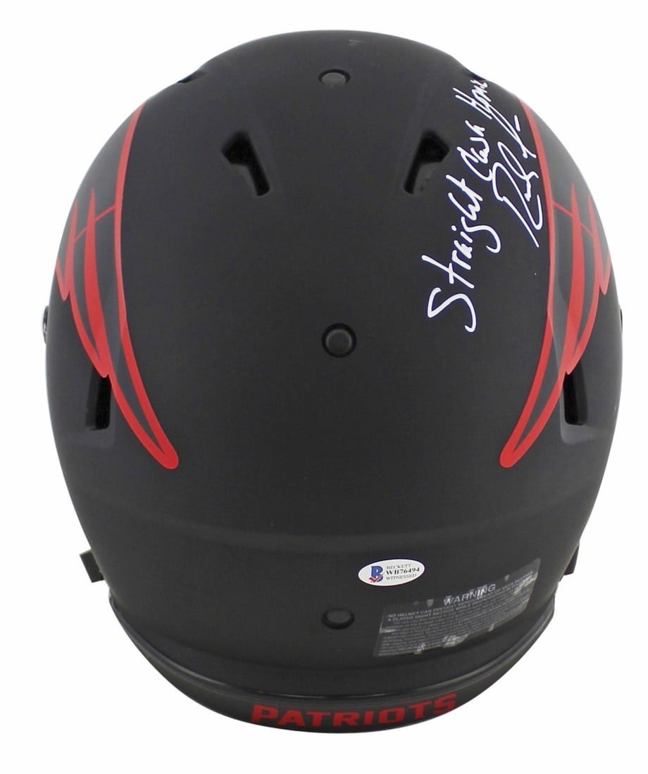 Randy Moss Signed Eclipse Full Size Helmet with Case BAS COA - 4