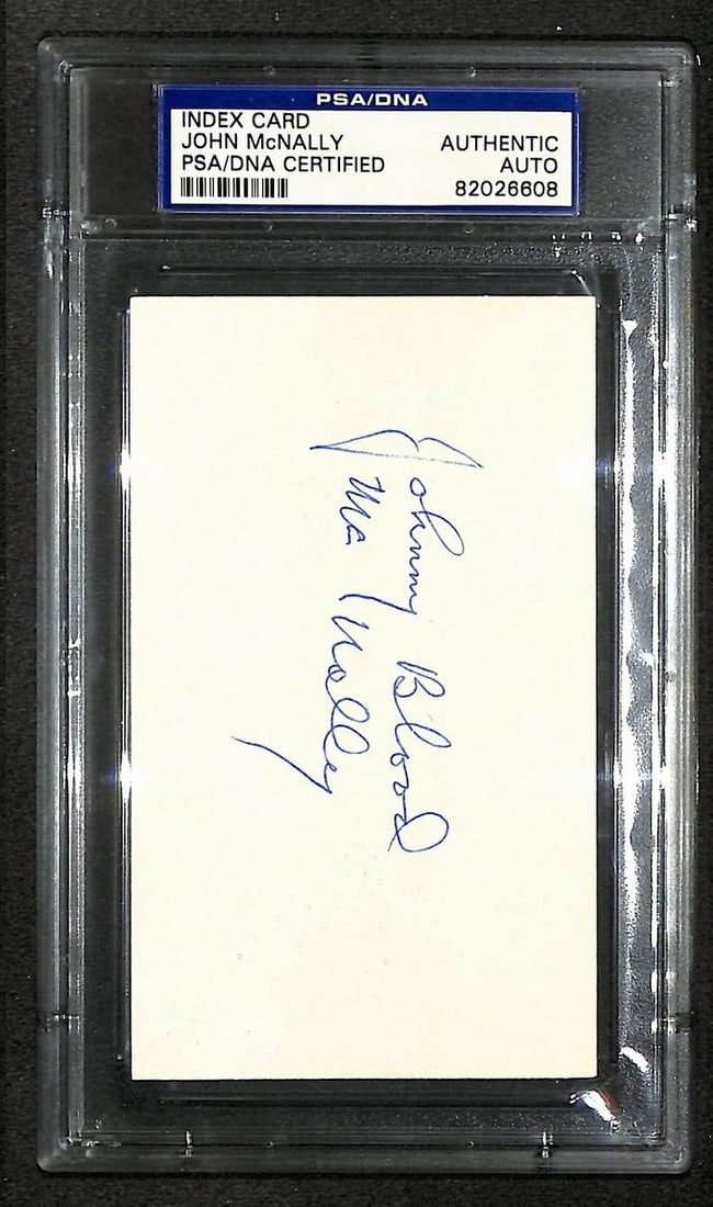 PSA DNA John Blood McNally Steelers HOF Autographed Index Card: PSA DNA John Blood McNally Steelers HOF Autographed Index Card Original John Blood McNally signed/autographed Steelers HOF index card. Pre-owned item authenticated by PSA/DNA. Specifications Item Type