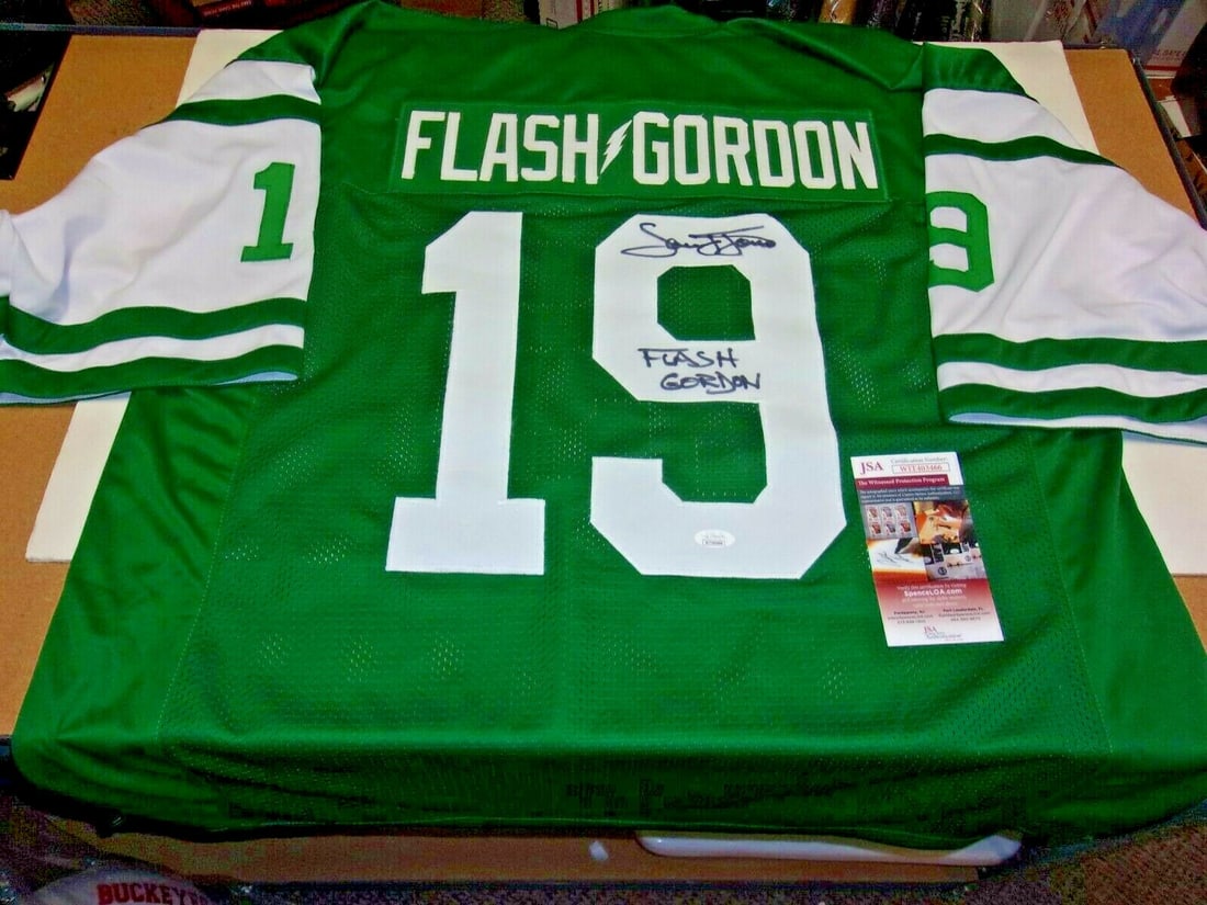 Autographed Sam Jones Jersey with JSA COA New York Jets Flash Gordon (1 of 2)