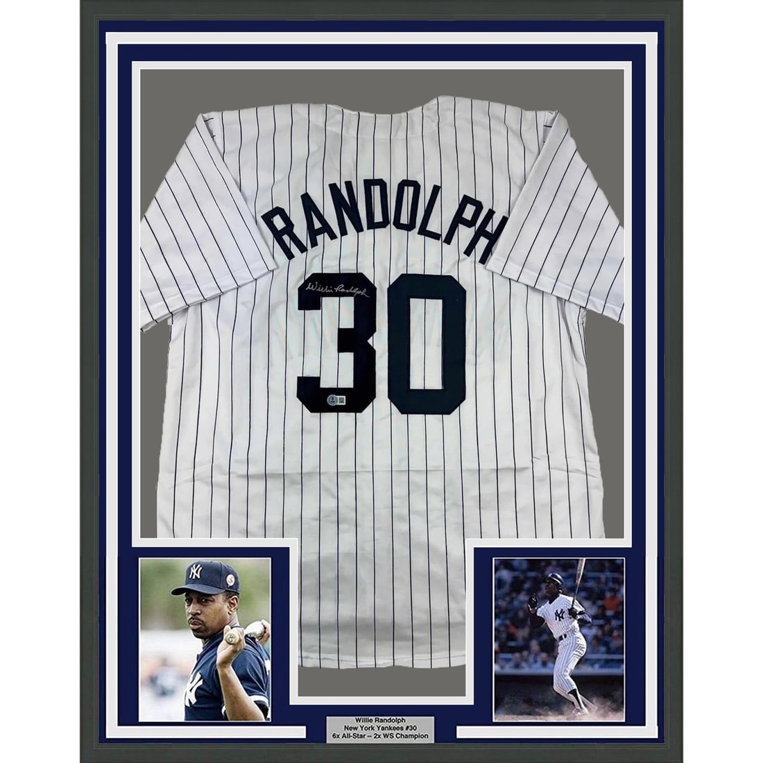 Willie Randolph Signed Framed Yankees Pinstripe Jersey Beckett COA (1 of 2)