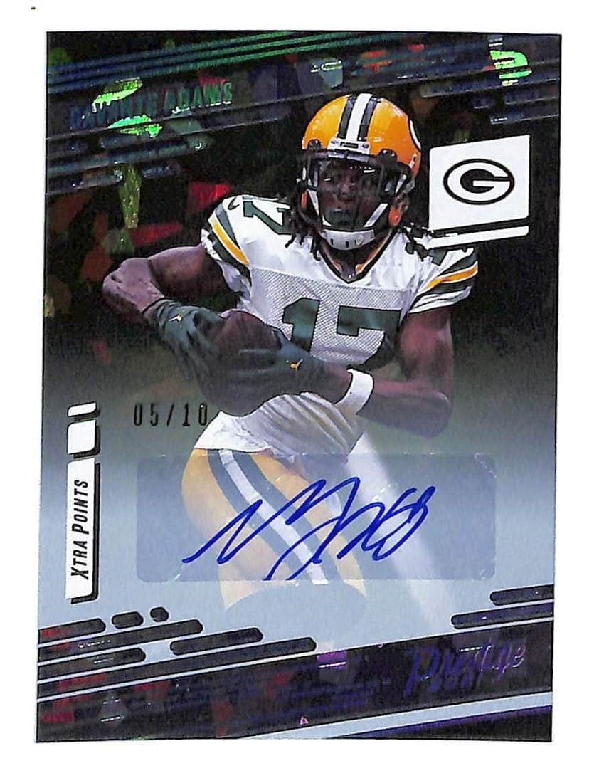 Davante Adams 2021 Panini Prestige Xtra Points Auto 5/10 Green Bay Packers (1 of 2)