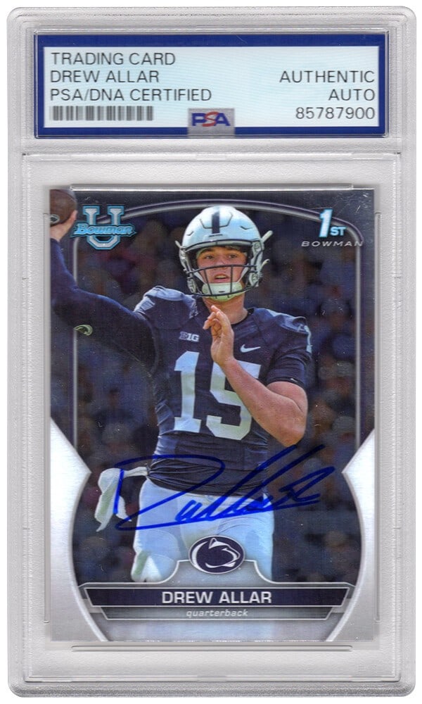 PSA DNA Authenticated Drew Allar 2022 Bowman University Chrome Card 59 (1 of 2)