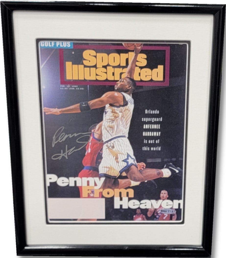 Penny Hardaway Autographed Sports Illustrated Magazine Cover Framed 12x15: Penny Hardaway Autographed Sports Illustrated Magazine Cover Framed 12x15 Capture a piece of basketball history with this original Sports Illustrated magazine cover featuring Penny Hardaway, a legenda