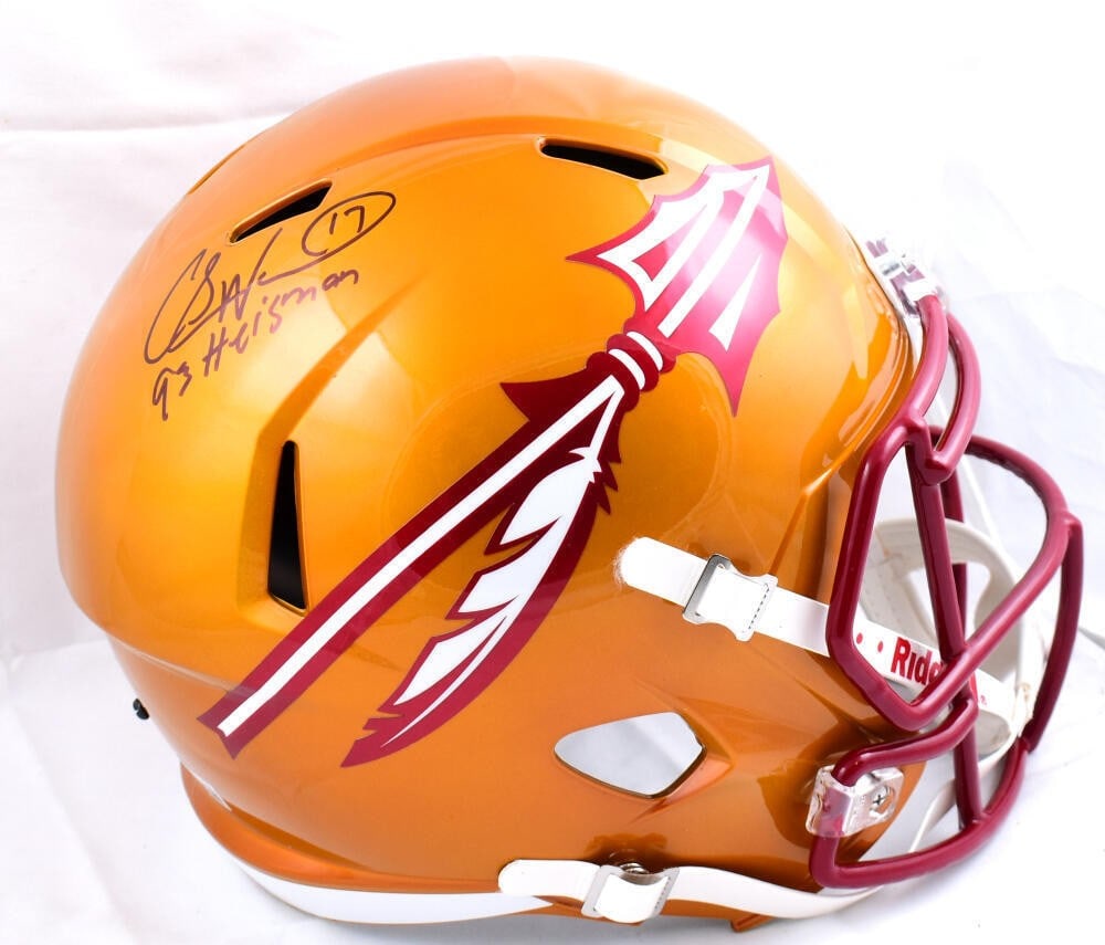 Florida State Seminoles Flash Speed Helmet Signed by Charlie Ward Beckett Holo: Florida State Seminoles Flash Speed Helmet Signed by Charlie Ward Beckett Holo This is an original, pre-owned Florida State Seminoles football helmet signed by Charlie Ward. The item is described as a