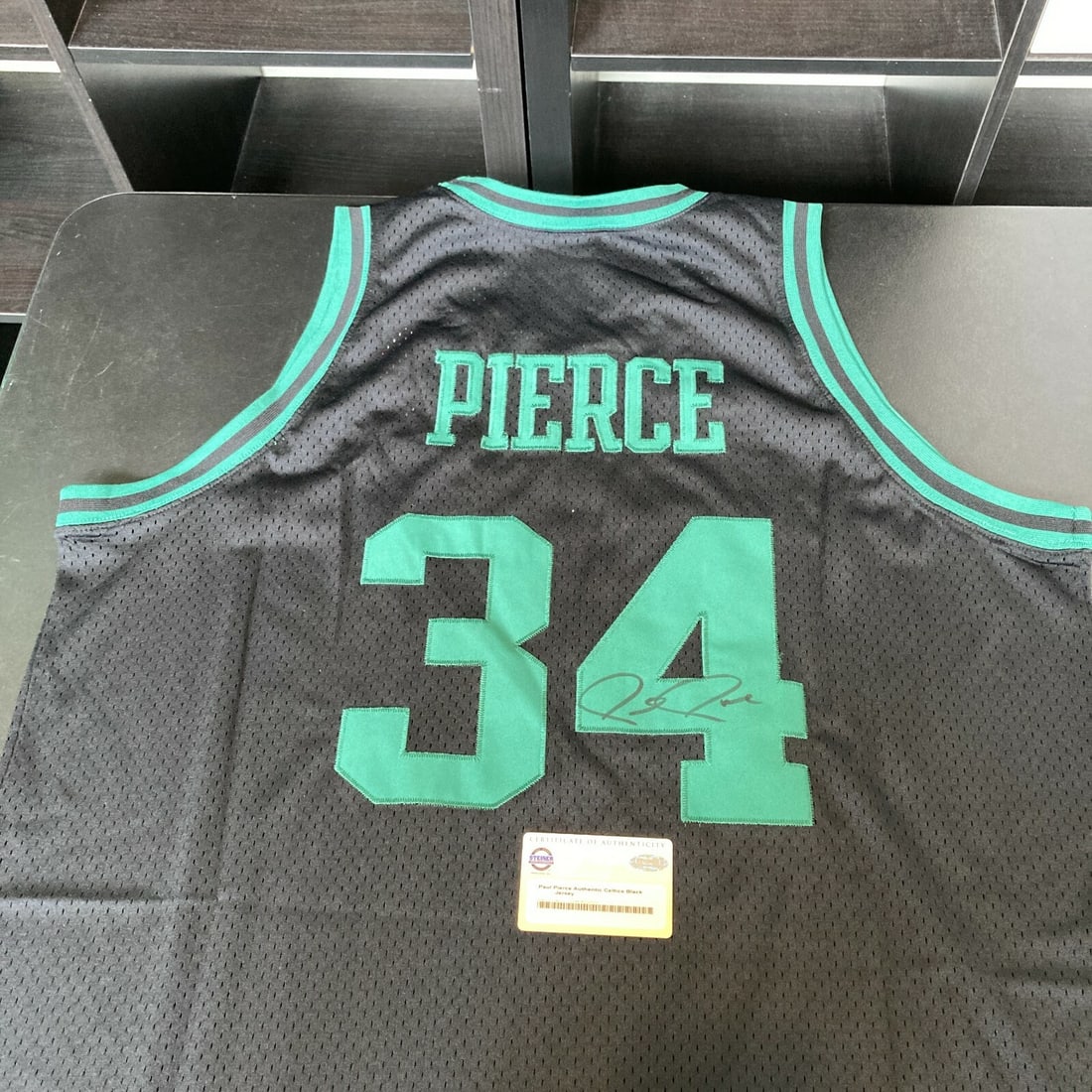 Paul Pierce Signed Nike Celtics Jersey with Steiner COA: Paul Pierce Signed Nike Celtics Jersey with Steiner COA This is an authentic Nike Boston Celtics game model jersey, personally signed by NBA legend Paul Pierce. The jersey features the classic design 