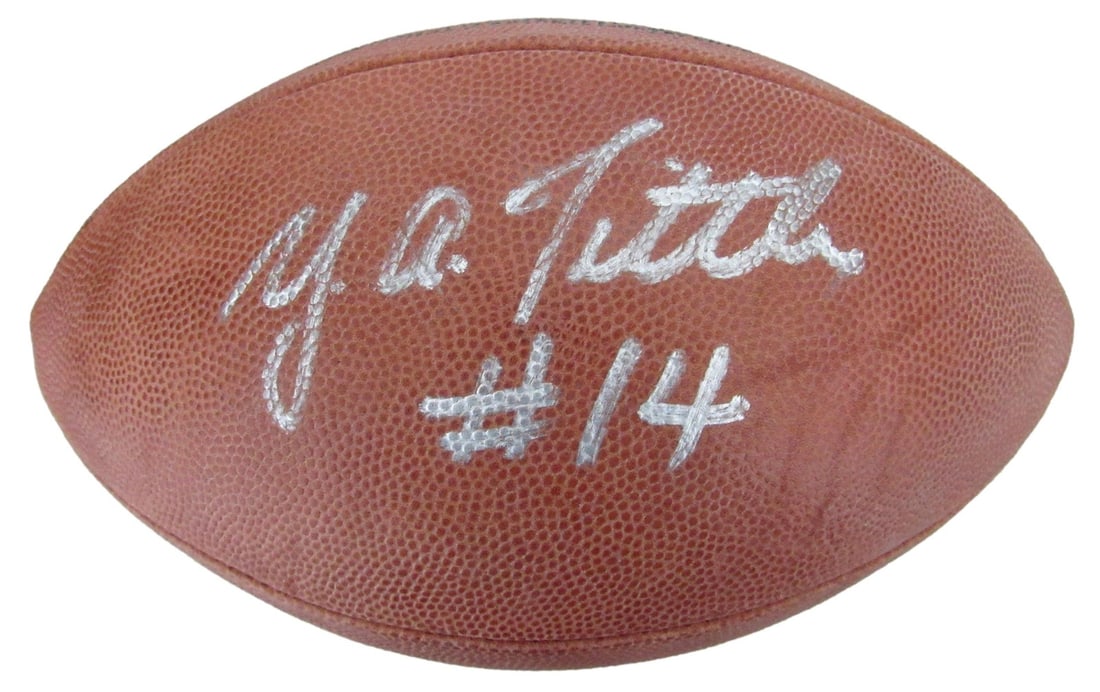 Wilson NFL Leather Football Signed by Y.A. Tittle HOF JSA Authenticated 49ers: Wilson NFL Leather Football Signed by Y.A. Tittle HOF JSA Authenticated 49ers This is an original Wilson NFL leather football signed by Y.A. Tittle, Hall of Fame quarterback for the San Francisco 49er
