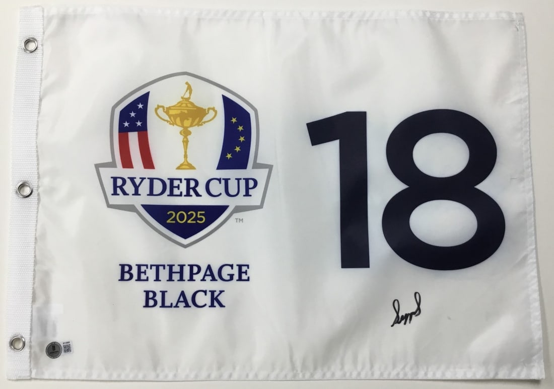 Sepp Straka Signed 2025 Ryder Cup Pin Flag Beckett Authenticated (1 of 4)