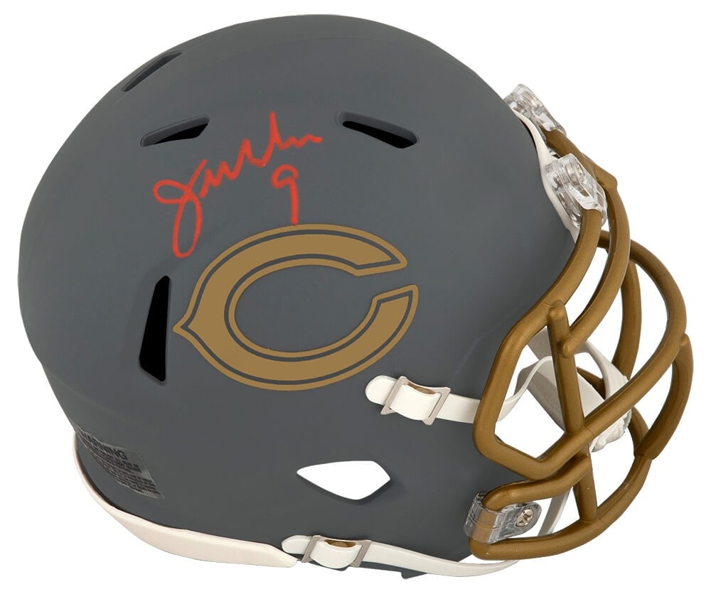 Jim McMahon Autographed Chicago Bears Riddell Mini Helmet with COA: Jim McMahon Autographed Chicago Bears Riddell Mini Helmet with COA This is a Jim McMahon signed Chicago Bears Slate Riddell Speed Mini Helmet, a must-have collectible for any football fan. The helmet 