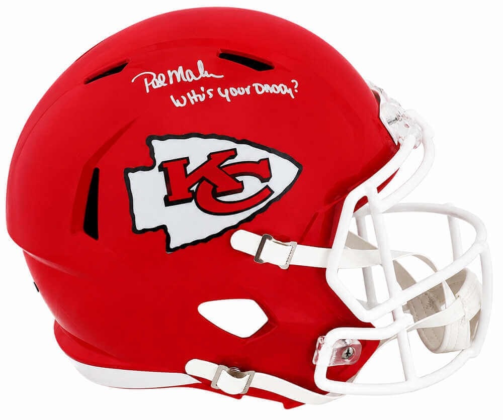 Kansas City Chiefs Riddell full size replica helmet signed by Pat Mahomes Sr (1 of 1)