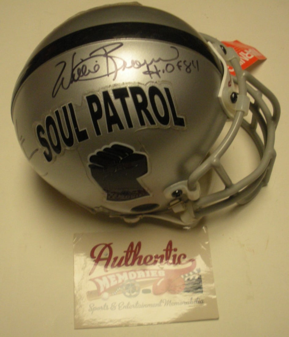Signed Oakland Raiders Mini Helmet Jack Tatum Willie Brown with COA (1 of 2)