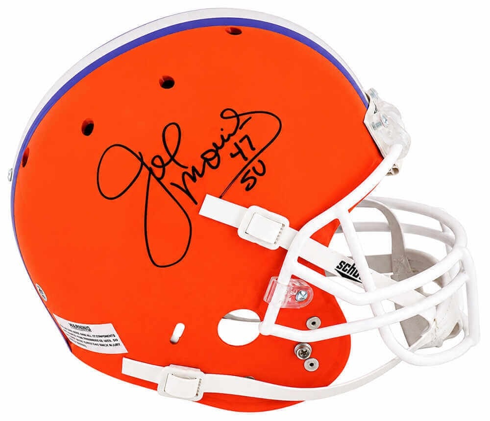Autographed Schutt Syracuse Orange Full Size Replica Helmet Joe Morris COA: Autographed Schutt Syracuse Orange Full Size Replica Helmet Joe Morris COA Pre-owned full size Schutt replica helmet signed by Joe Morris. This football collectible features Syracuse Orange team brand