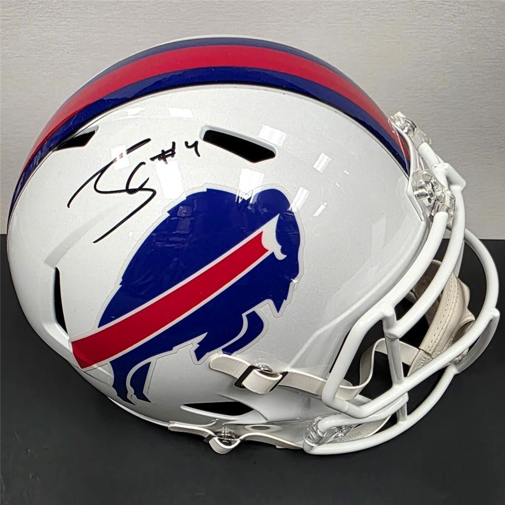 Buffalo Bills full size replica helmet signed by James Cook BAS (1 of 7)