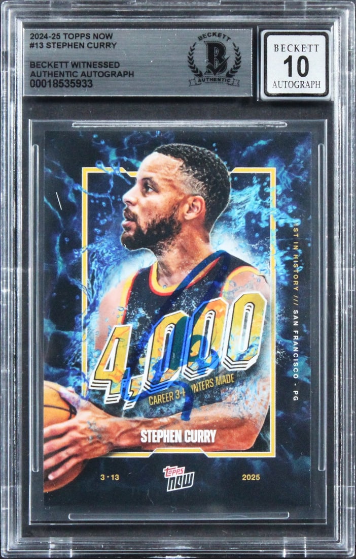 Stephen Curry autographed 2024 Topps Now 13 card Beckett authenticated (1 of 2)