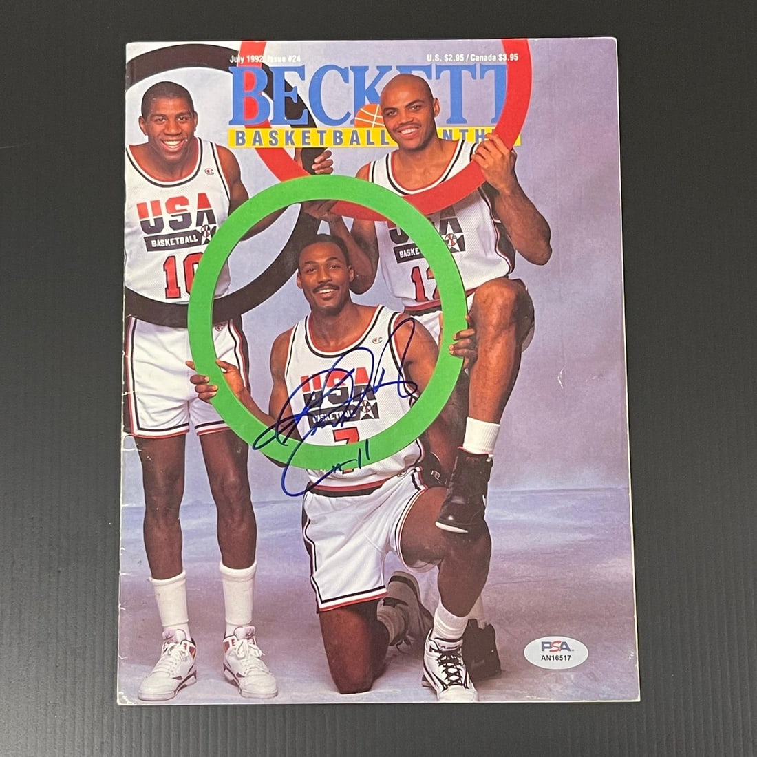 Karl Malone Autographed Magazine PSA/DNA Utah Jazz Team USA Basketball (1 of 3)