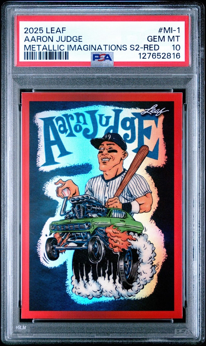 2025 Leaf Aaron Judge #MI1 Metallic Series 2 Red /199 PSA 10 Mint Card (1 of 2)
