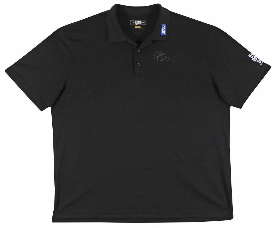 John Daly Signed Match Worn Loudmouth Polo Shirt BAS Authenticated: John Daly Signed Match Worn Loudmouth Polo Shirt BAS Authenticated This authentic match worn black Loudmouth polo shirt has been personally signed by the legendary golfer John Daly. The shirt is a XX-