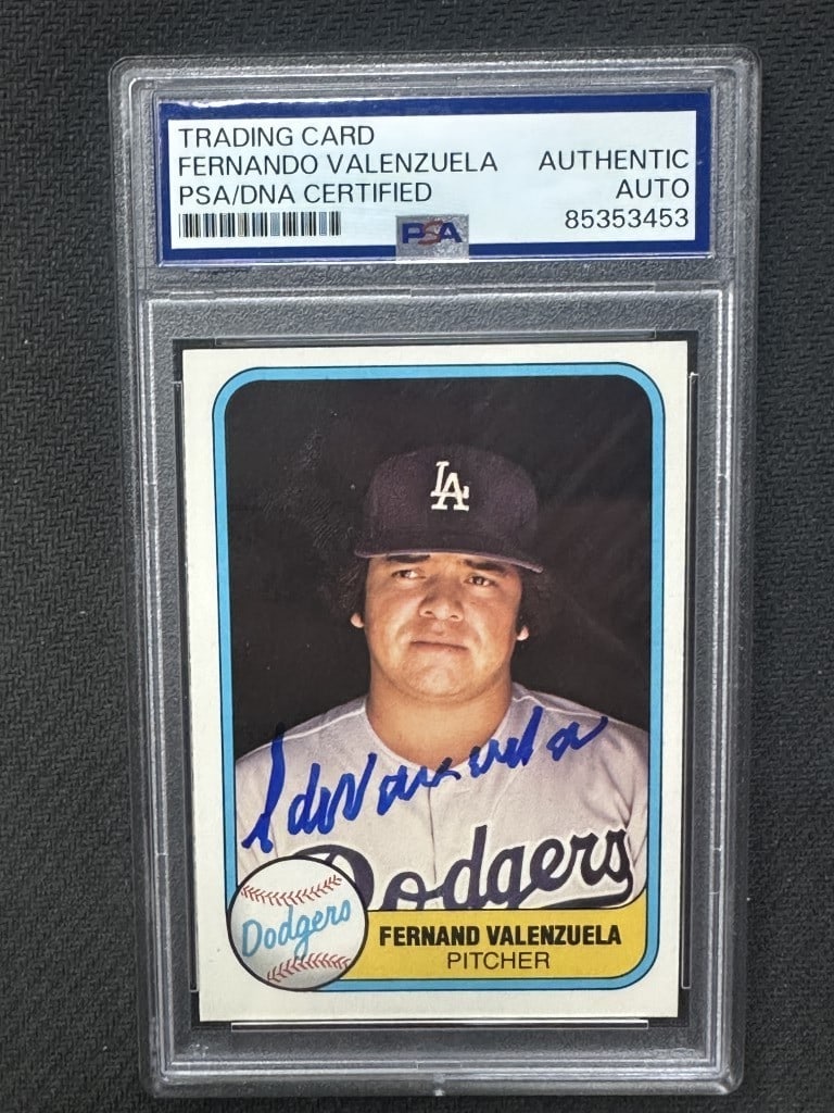 Fernando Valenzuela 1981 Fleer Rookie Signed PSA Authentic MLB Card: Fernando Valenzuela 1981 Fleer Rookie Signed PSA Authentic MLB Card This is a hand-signed rookie baseball card of Fernando Valenzuela, manufactured by Fleer in 1981. The card features the iconic playe