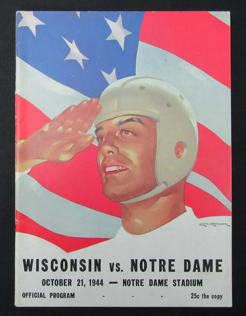 Wisconsin vs Notre Dame Football Program October 21 1944 NCAA Original (1 of 4)