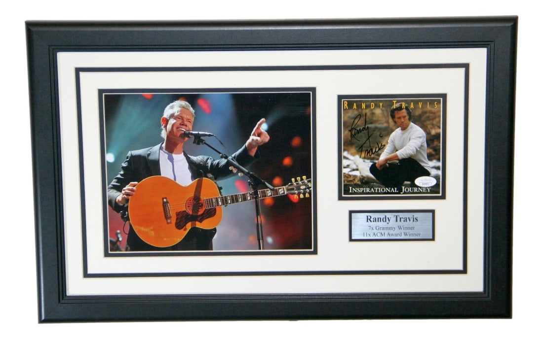 Framed Randy Travis Signed CD Cover and Photograph JSA Authenticated (1 of 3)