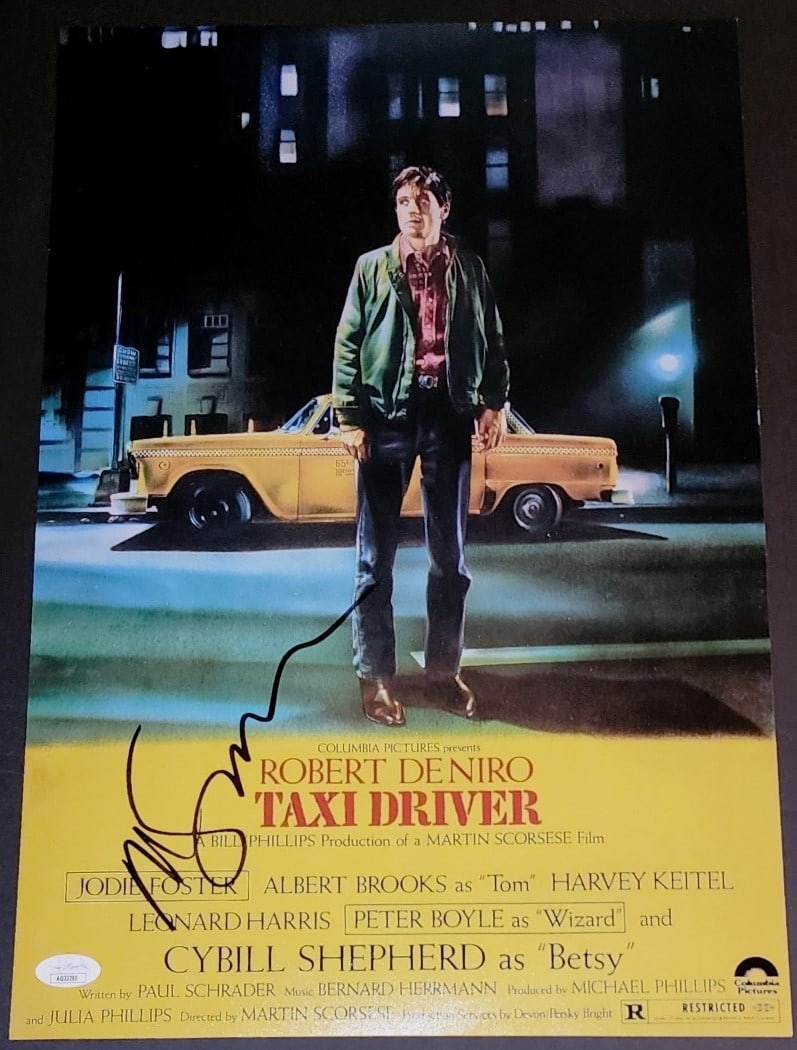 12x18 Photograph Signed by Martin Scorsese Director Taxi Driver JSA Authenticated: 12x18 Photograph Signed by Martin Scorsese Director Taxi Driver JSA Authenticated This is a 12x18 photograph featuring Martin Scorsese, the acclaimed director of 'Taxi Driver.' The photo has been hand
