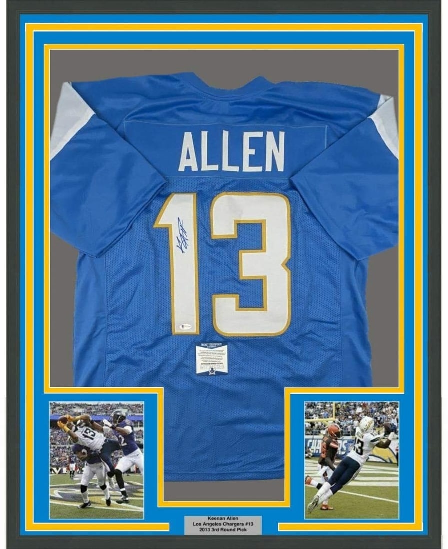 Keenan Allen signed framed Chargers powder blue jersey 35x39 Beckett COA (1 of 2)