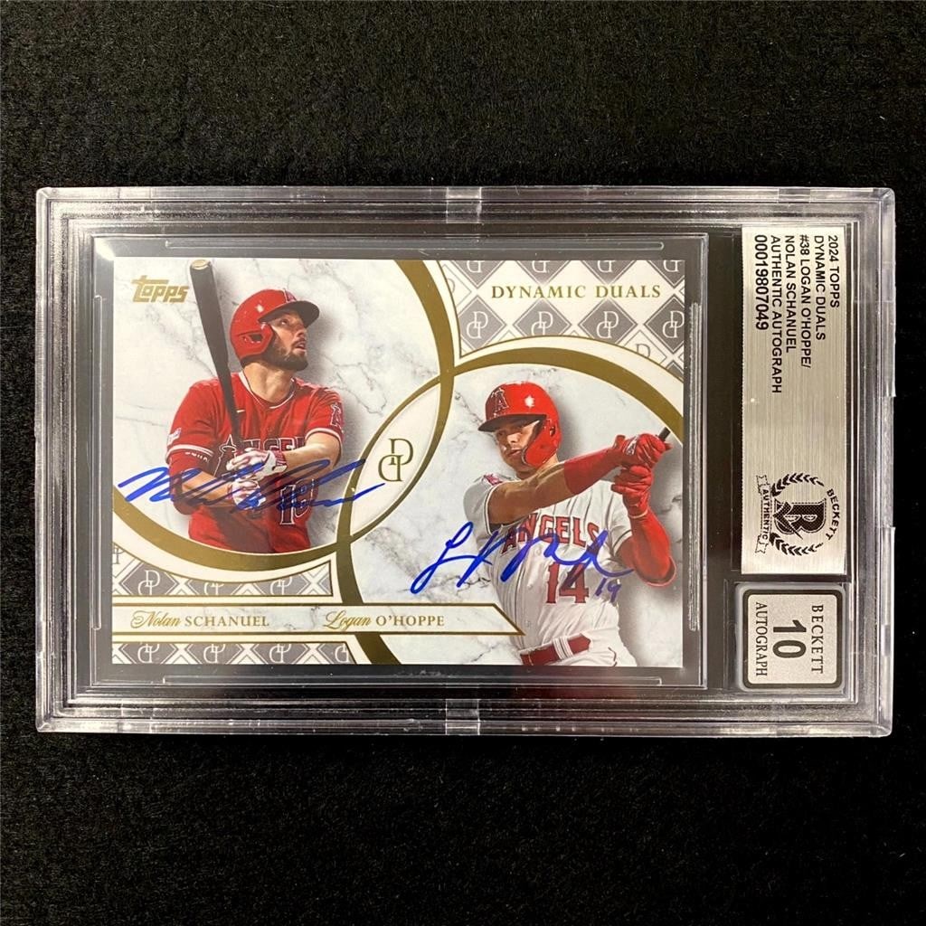 Topps Dynamic Duals 38 signed baseball card Logan O'Hoppe Nolan Schanuel (1 of 5)