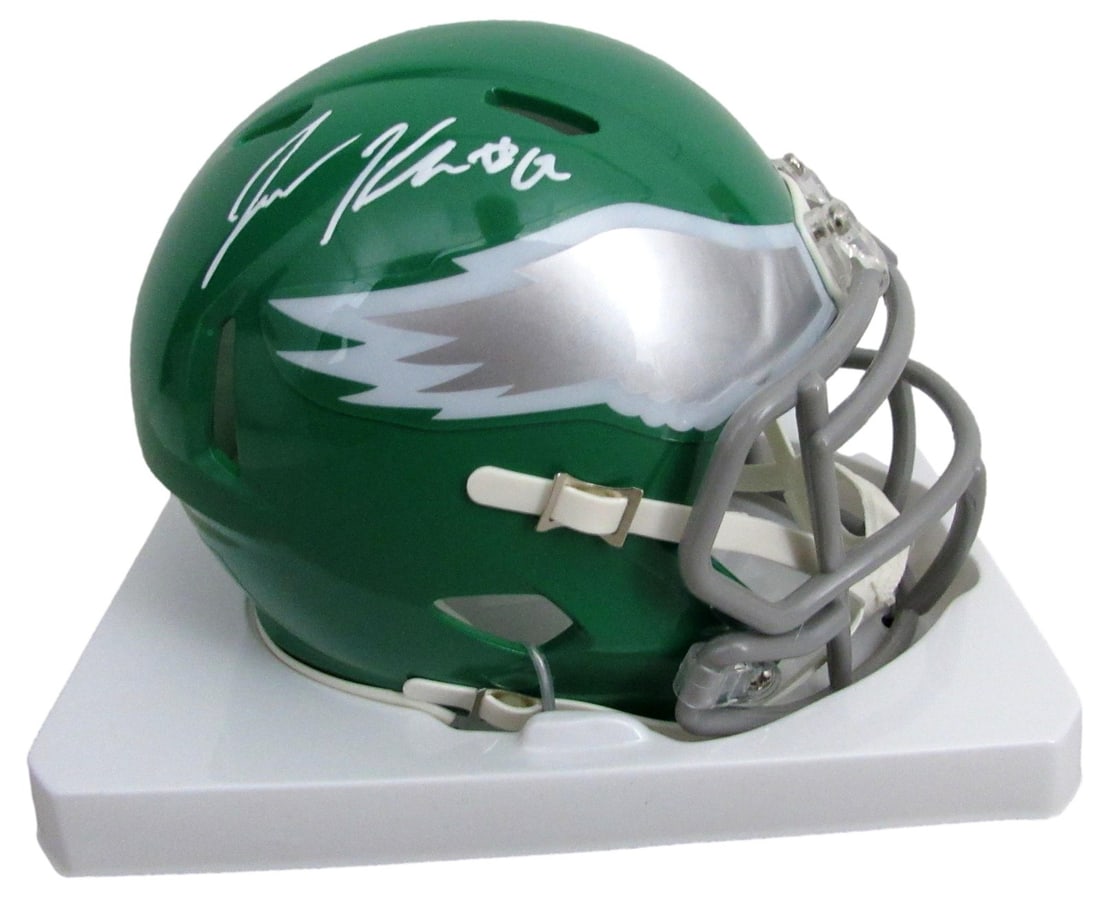 Jason Kelce Autographed Eagles Mini Helmet With PSA DNA Authentication: Jason Kelce Autographed Eagles Mini Helmet With PSA DNA Authentication This Philadelphia Eagles Kelly Green mini football helmet features Jason Kelce's autograph along with the inscription "#62." The 
