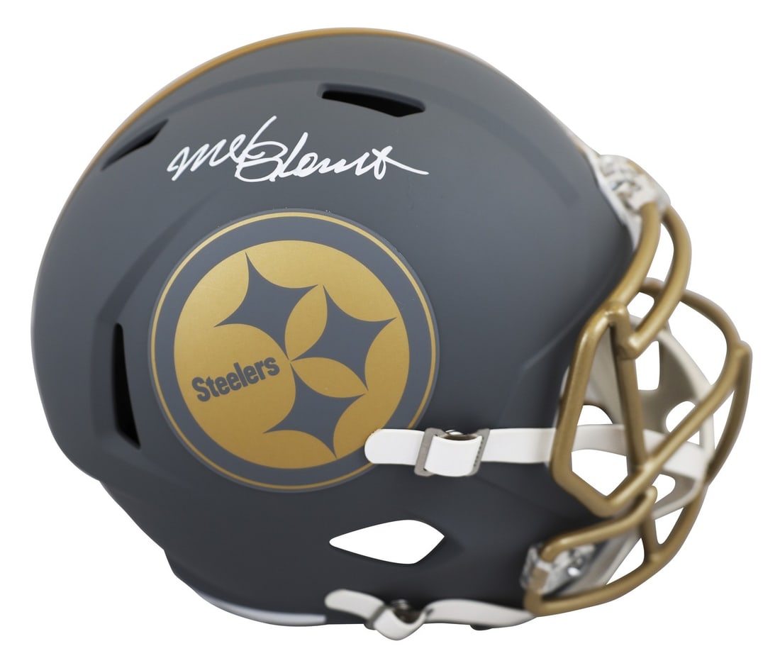 Pittsburgh Steelers Mel Blount Signed Slate Full Size Helmet BAS Authenticated: Pittsburgh Steelers Mel Blount Signed Slate Full Size Helmet BAS Authenticated This authentic Pittsburgh Steelers Full Size Speed Replica Helmet has been personally signed by Mel Blount, a celebrated 