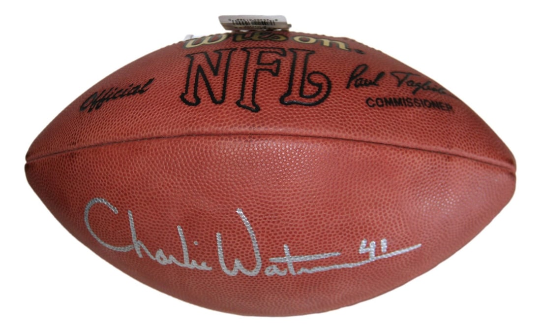 Dallas Cowboys football signed by Charlie Waters Beckett authenticated (1 of 2)