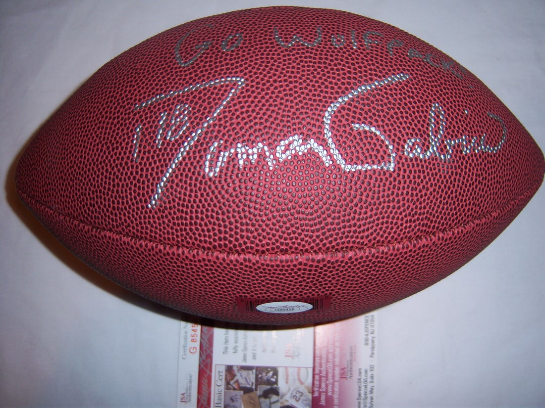 Autographed Football by Roman Gabriel NC State Wolfpack JSA COA (1 of 2)