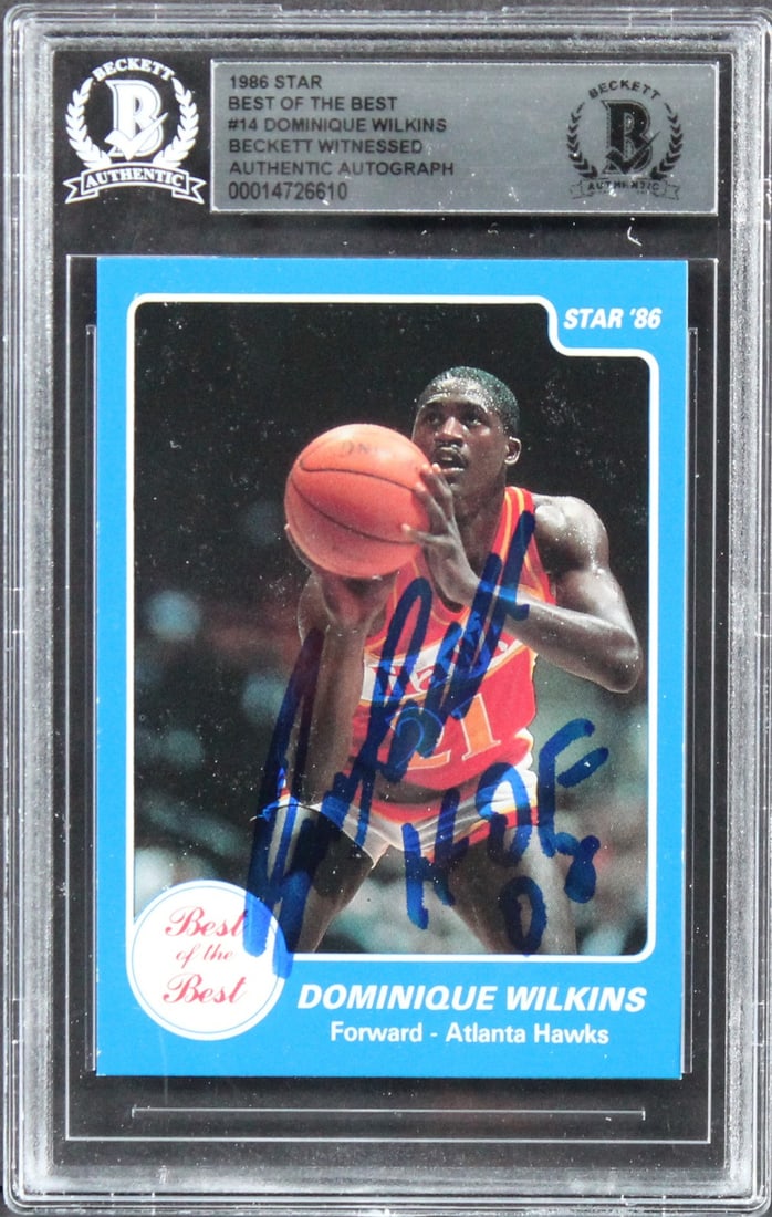 Dominique Wilkins Autographed 1986 Star Best Of The Best Card BAS Slabbed (1 of 2)