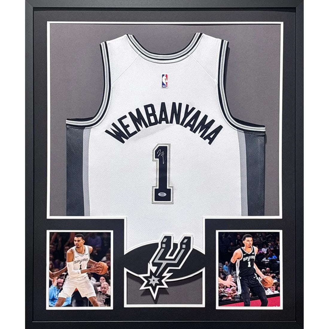 Framed San Antonio Spurs Jersey Signed by Victor Wembanyama PSA DNA (1 of 2)