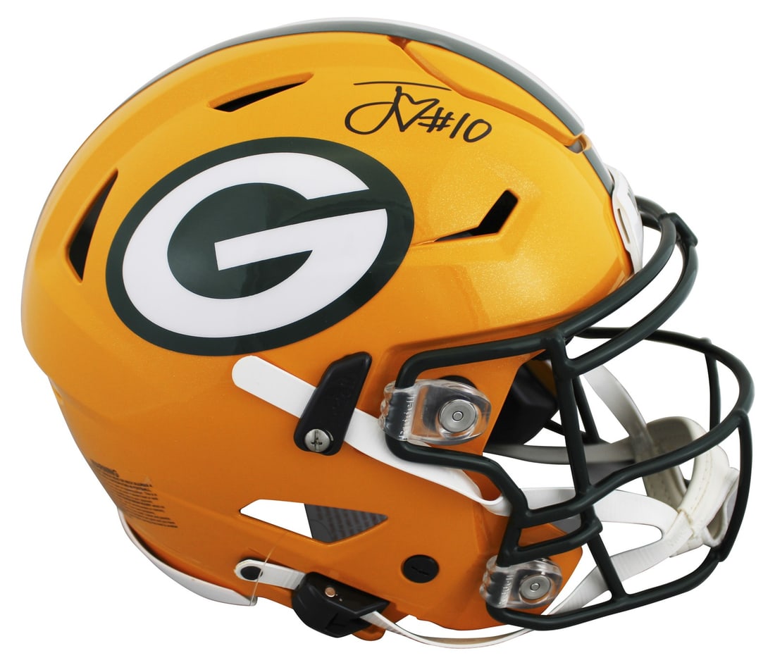 Jordan Love signed Packers Riddell Speed Flex helmet Beckett authenticated: Jordan Love signed Packers Riddell Speed Flex helmet Beckett authenticated Authentic full size Riddell Speed Flex helmet personally signed by Jordan Love of the Green Bay Packers. This original