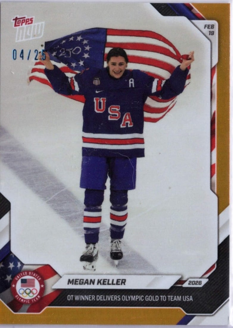 Megan Keller Team USA 2026 Orange Foil /25 Olympic Hockey Card (1 of 2)