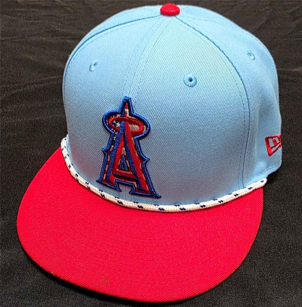 Game Used Los Angeles Angels Zach Neto 2025 4th of July Hat MLB Holo (1 of 7)