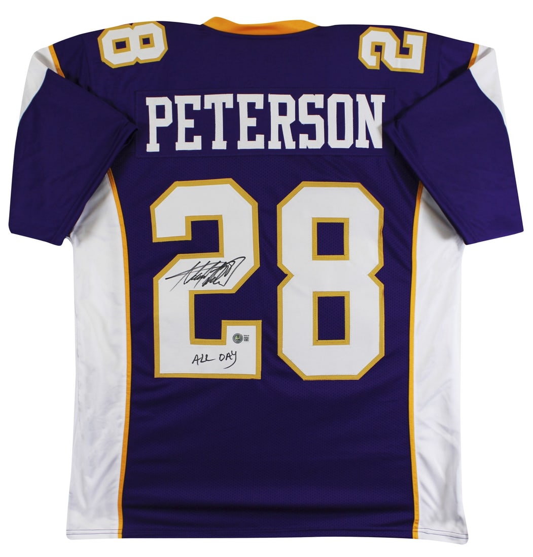 Beckett Witnessed Adrian Peterson Vikings signed purple pro style jersey (1 of 3)