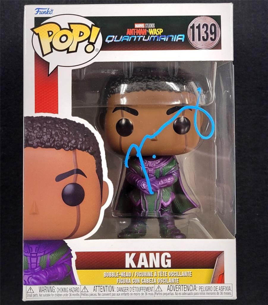 Jonathan Majors Signed Kang The Conqueror Funko Pop Beckett Authenticated: Jonathan Majors Signed Kang The Conqueror Funko Pop Beckett Authenticated This is a pre-owned Funko Pop! figure of Kang the Conqueror from the movie Ant-Man and the Wasp: Quantumania, signed by actor 