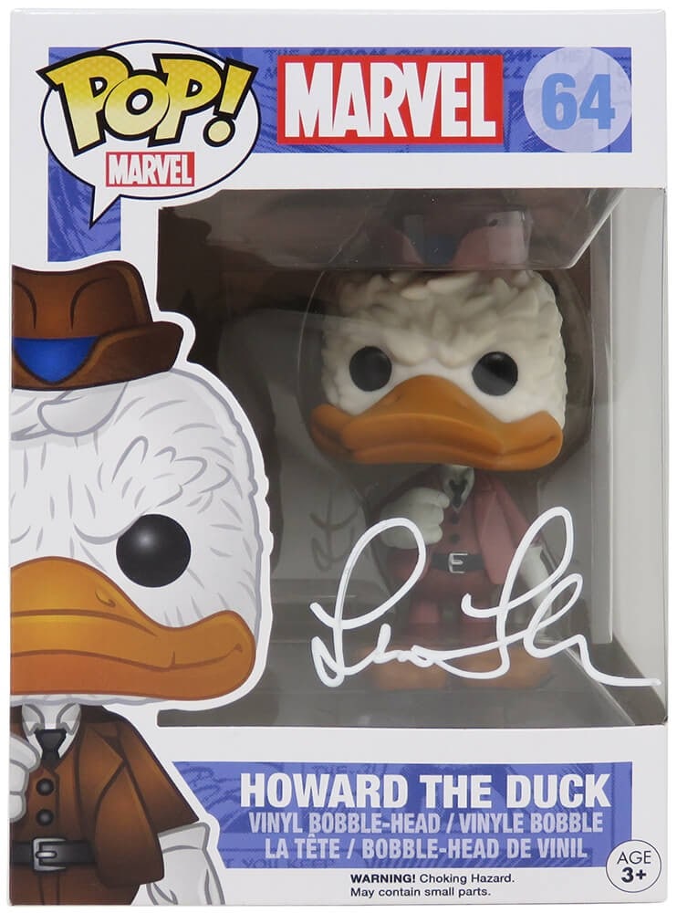 Lea Thompson Signed Howard The Duck Funko Pop Doll #64 with COA: Lea Thompson Signed Howard The Duck Funko Pop Doll #64 with COA This is a Lea Thompson signed Howard The Duck Funko Pop doll #64, featuring a pristine condition rating of 5. The item is authenticated 