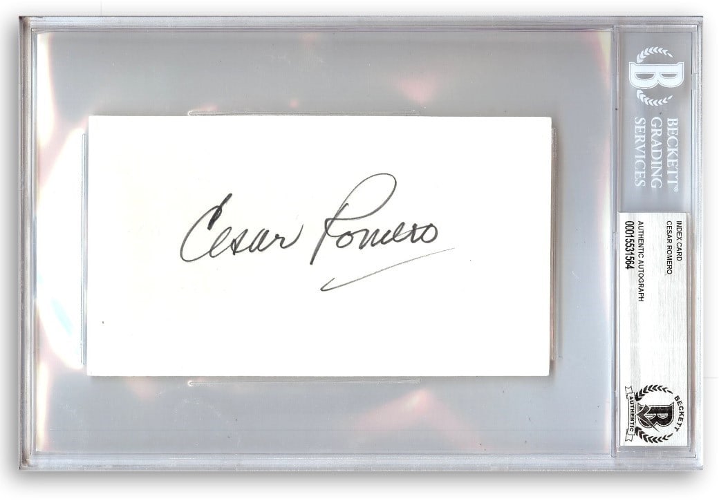 Beckett Authenticated Cesar Romero Index Card Signed as Joker from Batman (1 of 1)