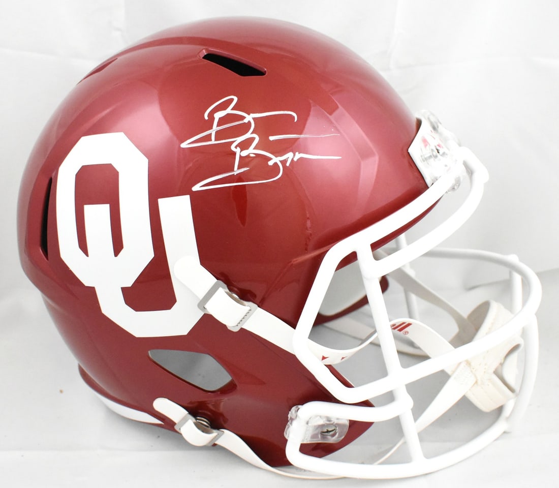Beckett Holo Brian Bosworth Signed Oklahoma Sooners Full Size Speed Helmet (1 of 5)