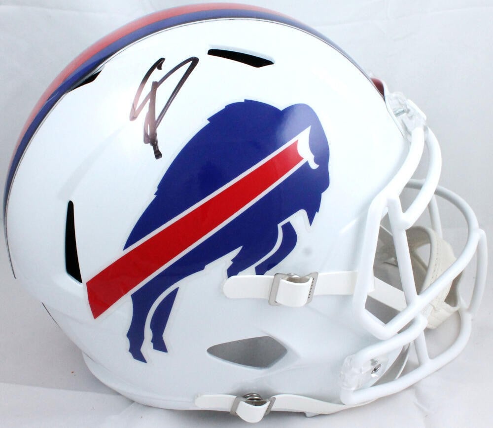 Stefon Diggs signed Buffalo Bills full size Speed helmet Beckett hologram: Stefon Diggs signed Buffalo Bills full size Speed helmet Beckett hologram Autographed Buffalo Bills full-size speed helmet signed by Stefon Diggs. The helmet is marked as original, with Beckett authen