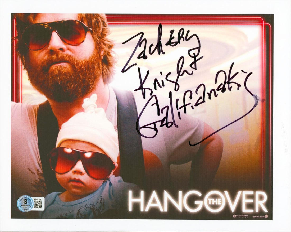Zachary Galifianakis Signed 8.5x11 Photo The Hangover BAS Authentication: Zachary Galifianakis Signed 8.5x11 Photo The Hangover BAS Authentication This is an original 8.5x11 photograph personally signed by Zachary Knight Galifianakis, known for his role in "The Hangover." T