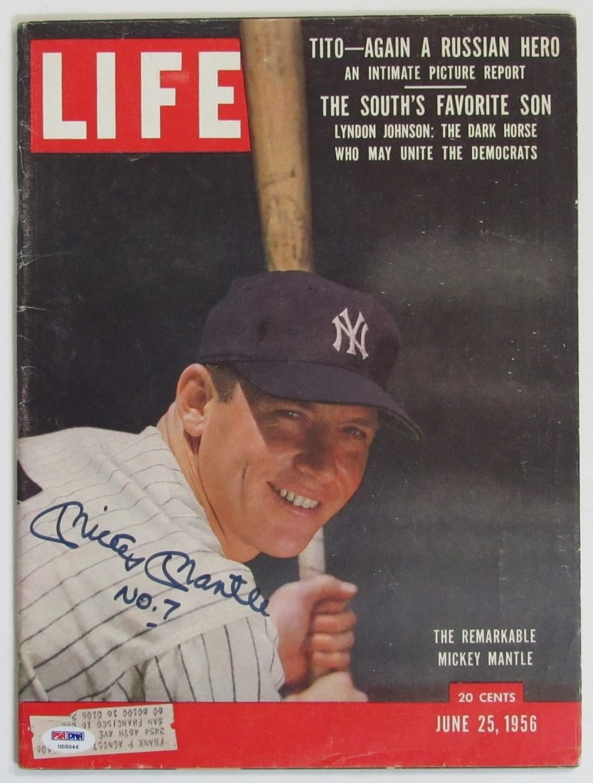 1956 Life Magazine signed by Mickey Mantle PSA DNA authenticated (1 of 6)