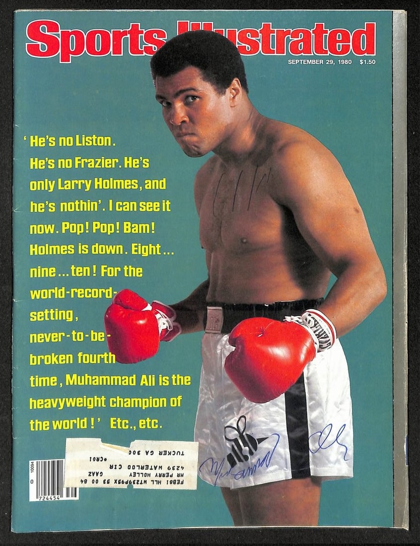 PSA DNA Muhammad Ali Autographed 1980 Sports Illustrated Photo: PSA DNA Muhammad Ali Autographed 1980 Sports Illustrated Photo Original 1980 Sports Illustrated boxing photo signed by Muhammad Ali. This pre-owned piece is identified as an original item and comes wi